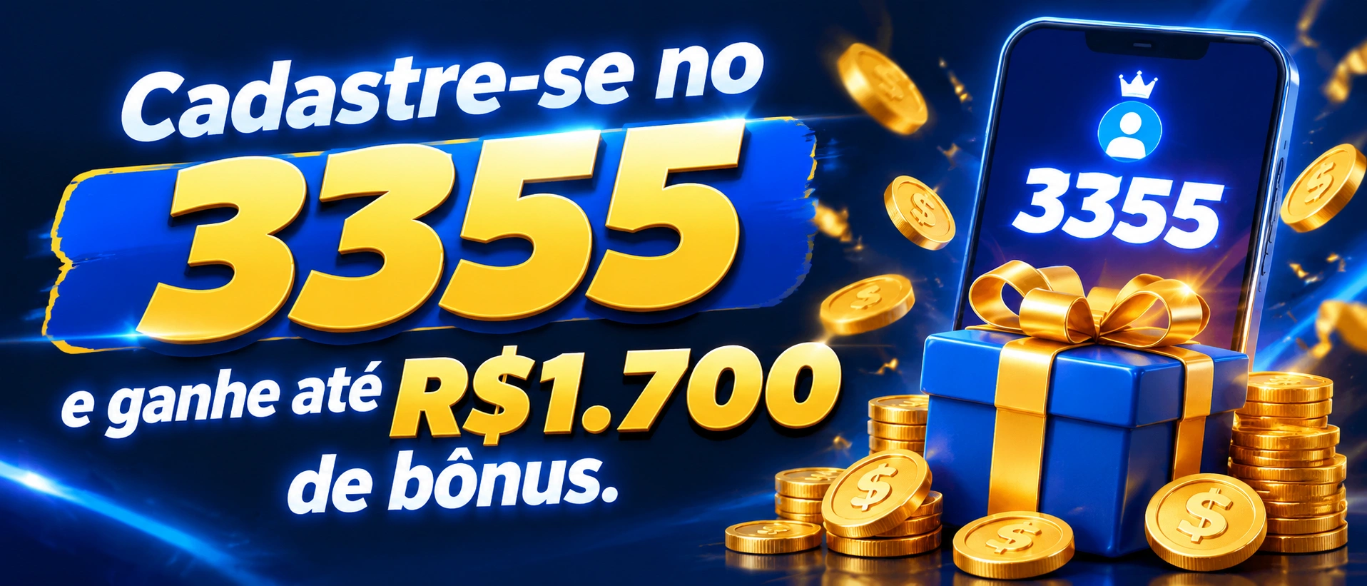 Interface inicial da 3355 com acesso às áreas principais do site